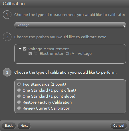 Calibrate Force Sensor, Steps 1-3