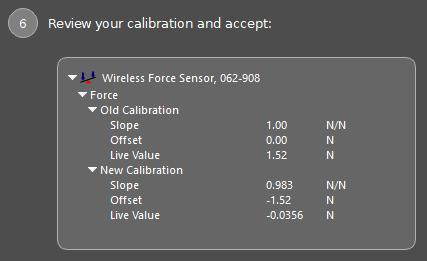 Calibrate Force Sensor, Step 6