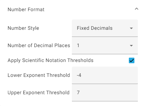 Number Format submenu