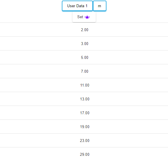 User-Entered Data on the table page