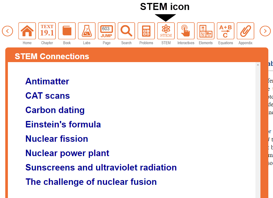 STEM menu