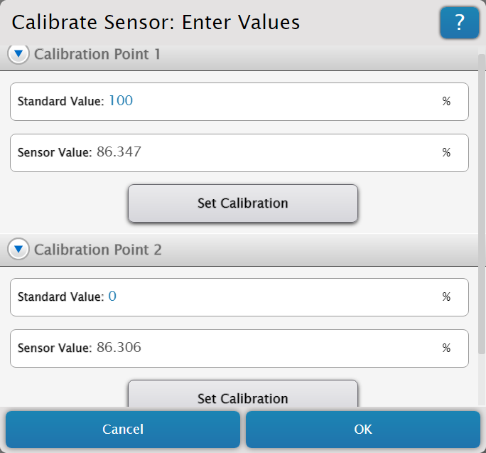 Calibrate ODO Sensor (2 Point)