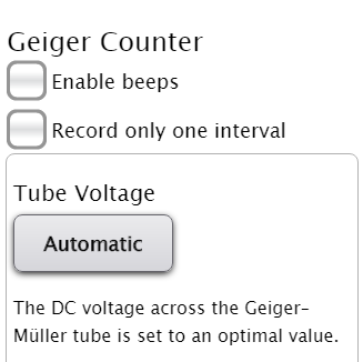 Geiger Counter Controls